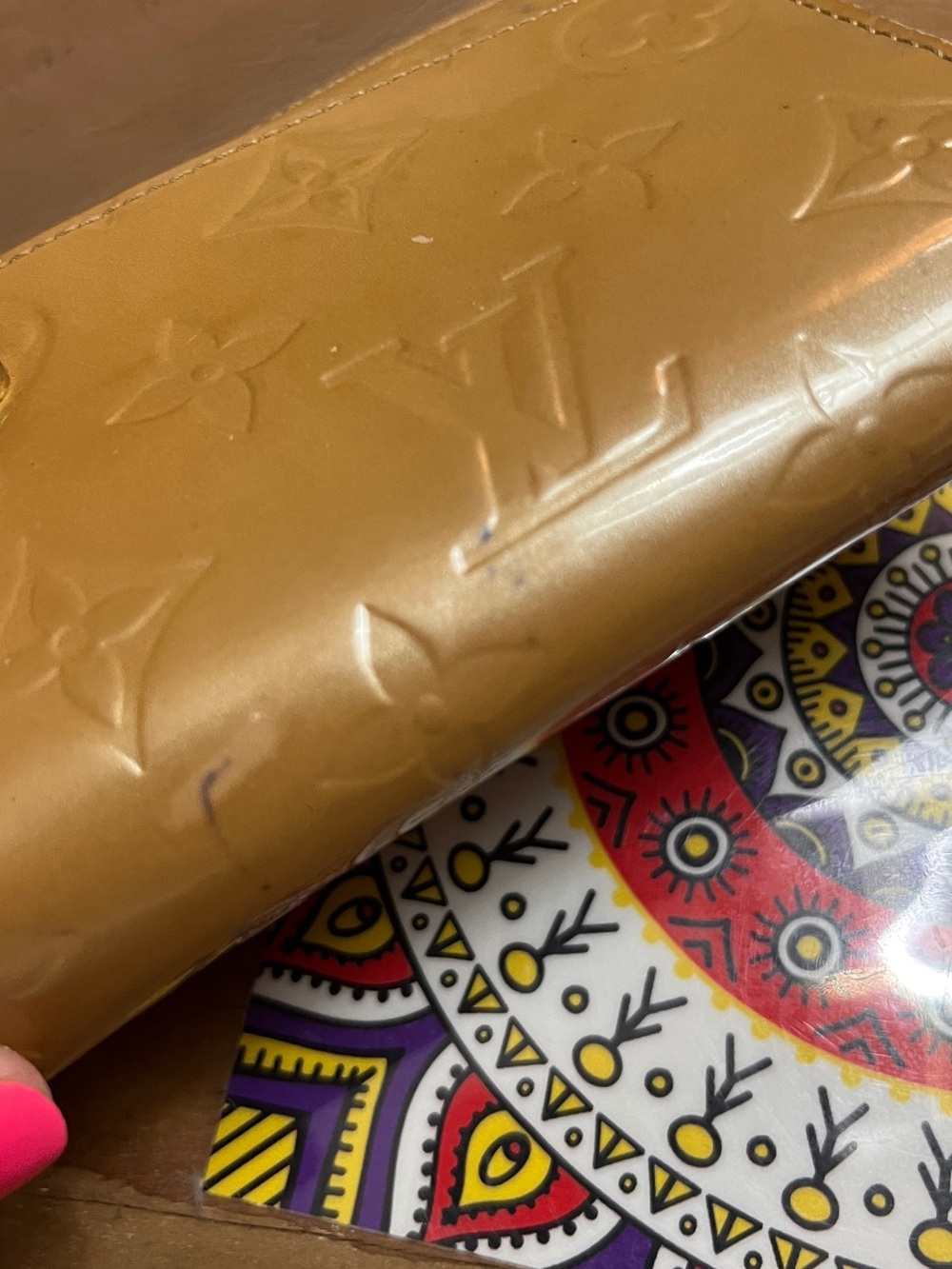 Louis Vuitton Vernis Monogram Shiny Golden Wallet project authentic - Picture 12 of 16